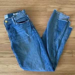 Frame Le High Straight RawStep Hem Jeans Beaudry Size 24 Waist